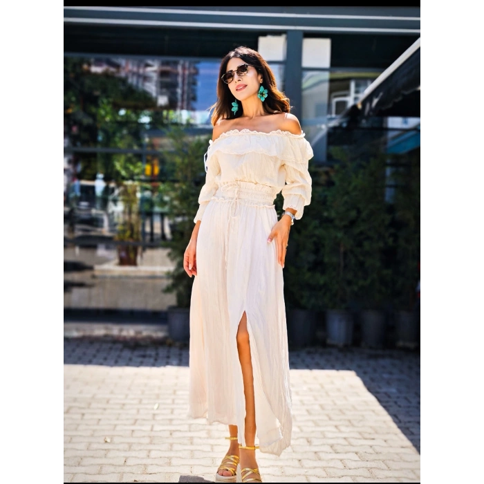 DANTEL DETAYLI NATUREL BLUZ