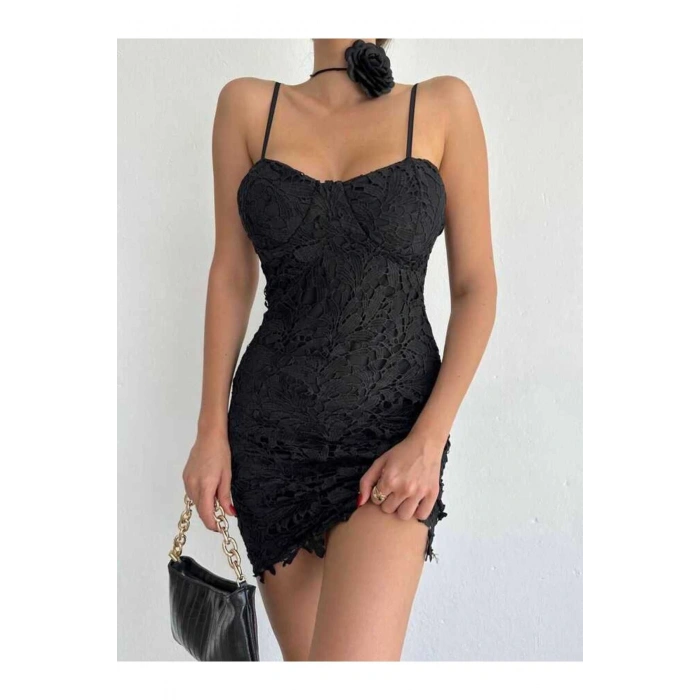 DANTEL SİYAH ELBİSE