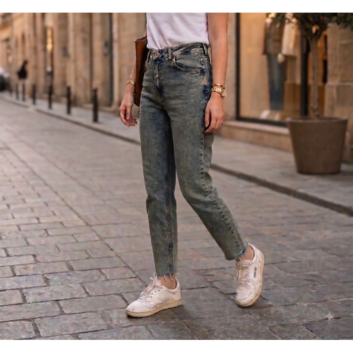 DİKİŞSİZ MOM PAÇA FİT JEAN XLV