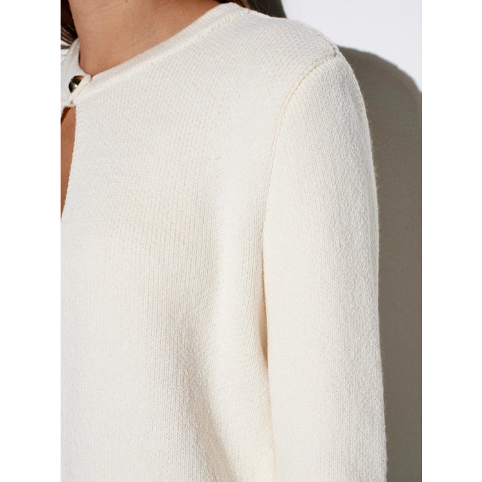 EKRU PÜSKÜL KOL DÜĞMELİ HIRKA