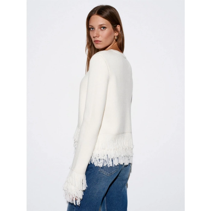 EKRU PÜSKÜL KOL DÜĞMELİ HIRKA