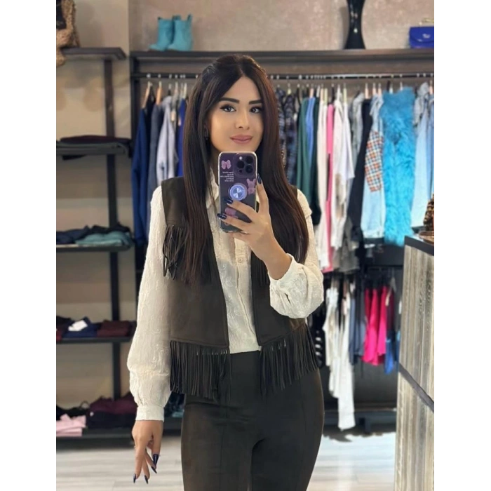 FİSTO ÇİÇEK DESENLİ PAMUKLU BEJ GÖMLEK