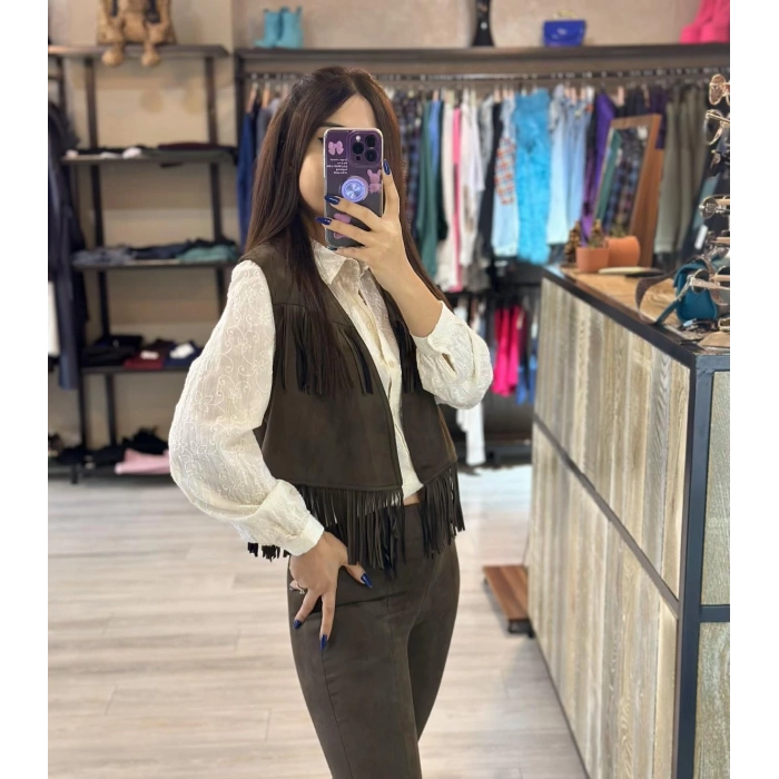 FİSTO ÇİÇEK DESENLİ PAMUKLU BEJ GÖMLEK