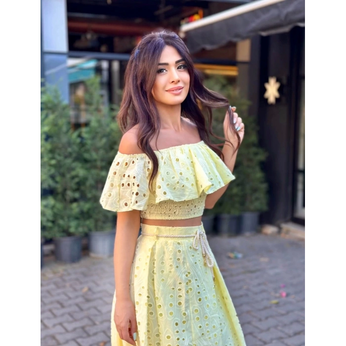 FİSTO ETEKLİ SARI TAKIM