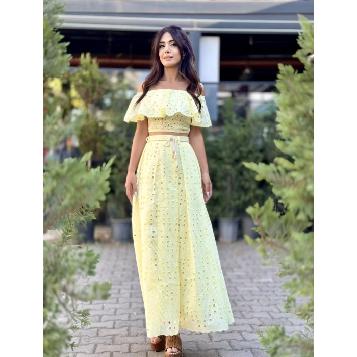 FİSTO ETEKLİ SARI TAKIM