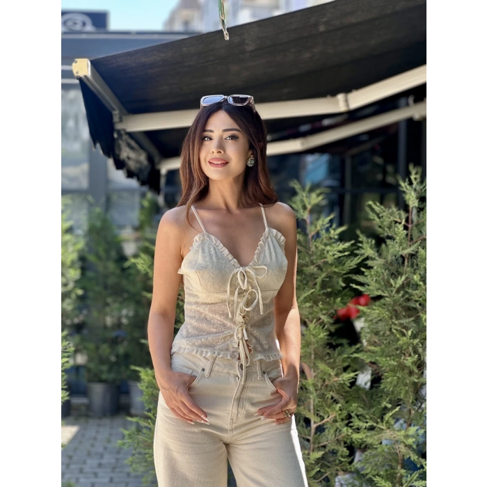 FİYONK BAĞLAMALI TÜL BLUZ