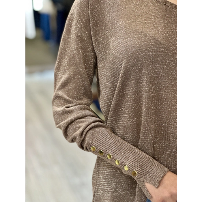 GOLD SİMLİ KOL DÜĞMELİ TRİKO