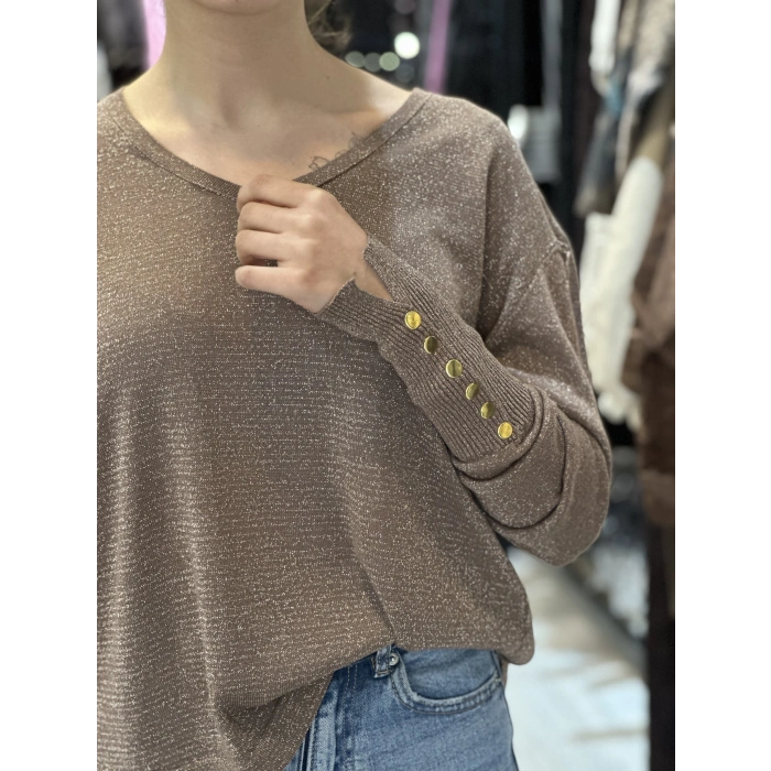 GOLD SİMLİ KOL DÜĞMELİ TRİKO