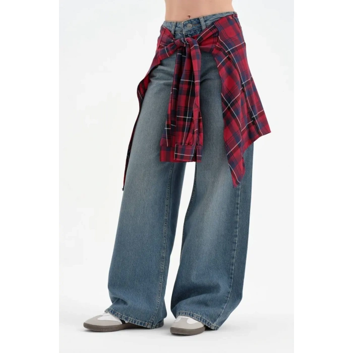 GÖMLEK DETAY JEAN PANTOLON W3