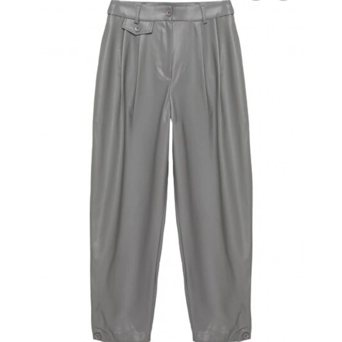 GRİ DERİ PANTOLON