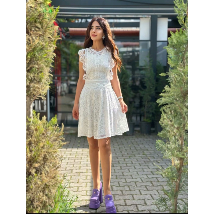 GÜPÜR DETAYLI ELBİSE