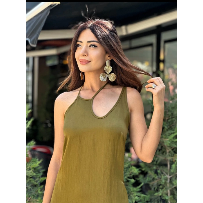 HAKİ İTHAL KUMAŞ ELBİSE