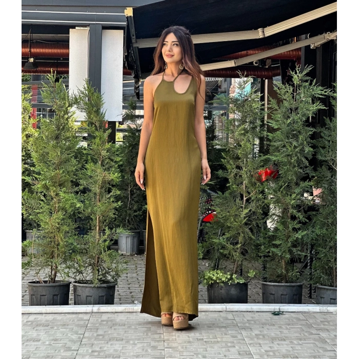 HAKİ İTHAL KUMAŞ ELBİSE