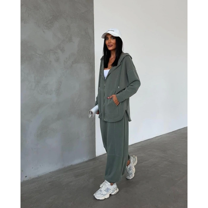 HAKİ MODAL ŞALVAR MODEL TAKIM