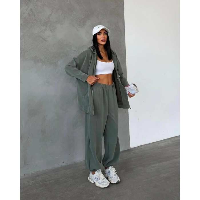 HAKİ MODAL ŞALVAR MODEL TAKIM