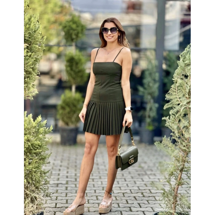 HAKİ PİLELİ ELBİSE