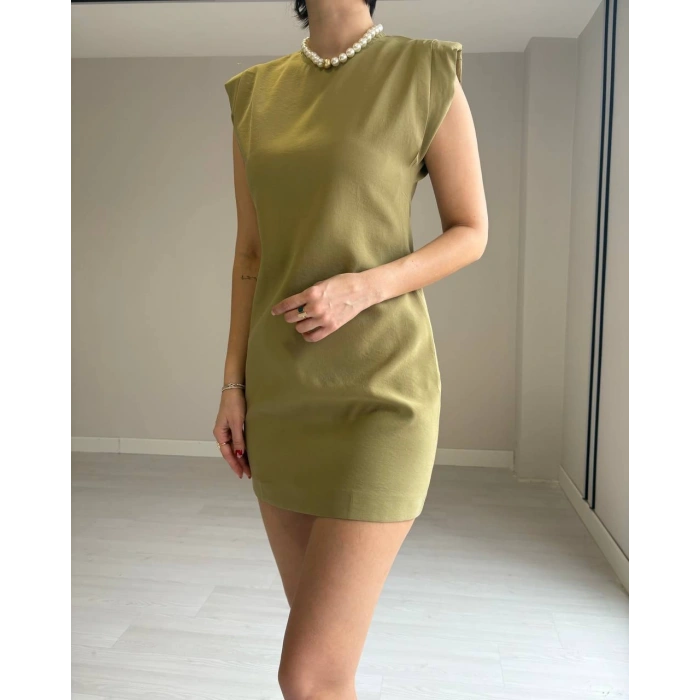 HAKİ VATKALI ELBİSE