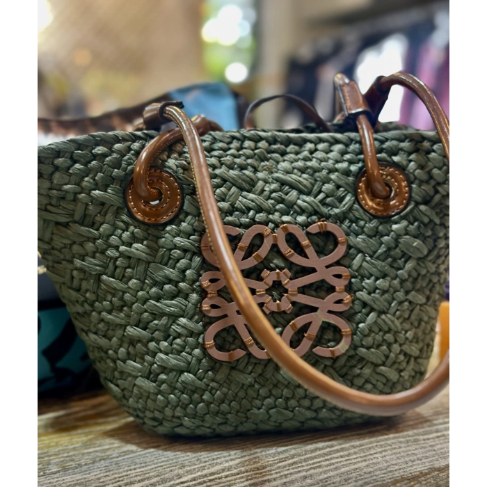 HASIR DERİ ASKILI İTHAL ÇANTA