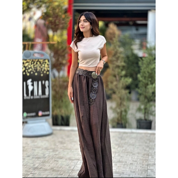 İÇİ ŞORTLU ACI KAHVE PANTOLON