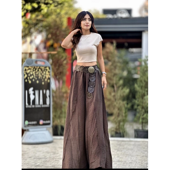 İÇİ ŞORTLU ACI KAHVE PANTOLON