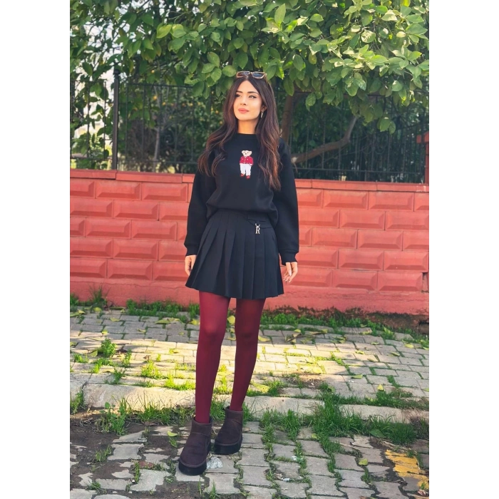 İÇİ ŞORTLU PİLELİ ETEK