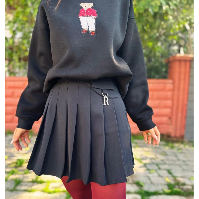 İÇİ ŞORTLU PİLELİ ETEK