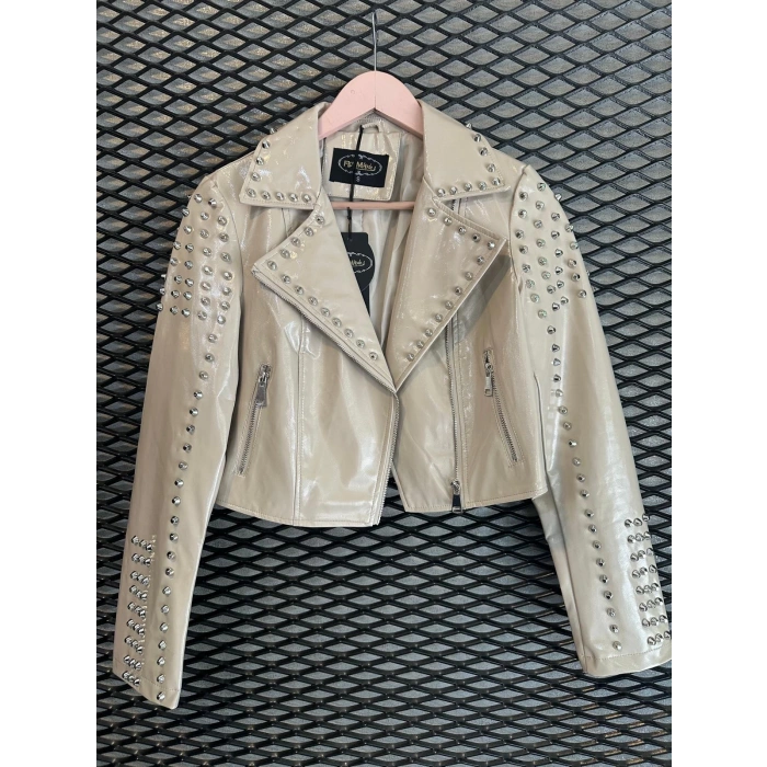 İTHAL RUGAN TROKLU BEJ DERİ CEKET