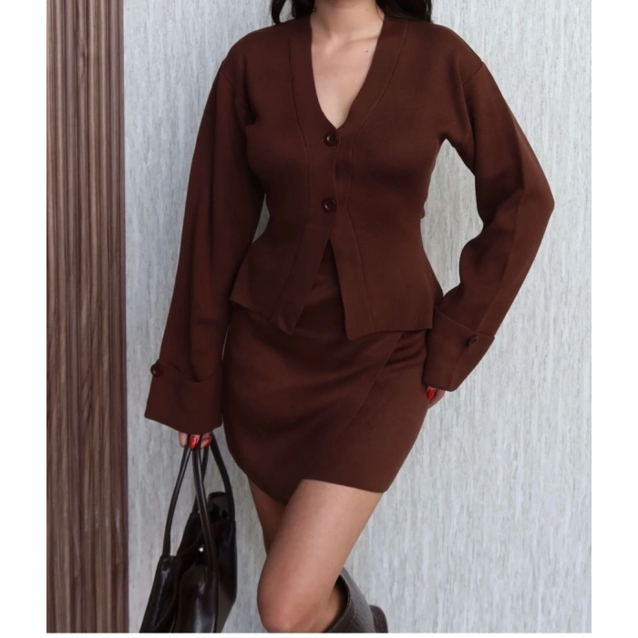 KAHVE CEKET VE ETEK TRİKO TAKIM