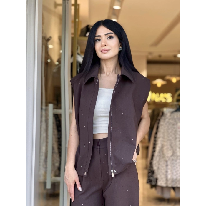 KAHVE IŞILTILI PANTOLON