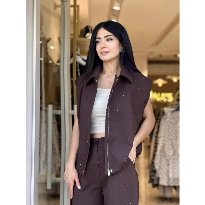 KAHVE IŞILTILI PANTOLON