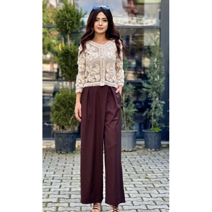 KAHVERENGİ KAPAKLI PANTOLON