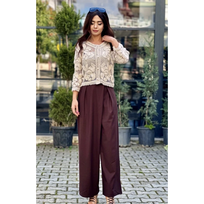 KAHVERENGİ KAPAKLI PANTOLON