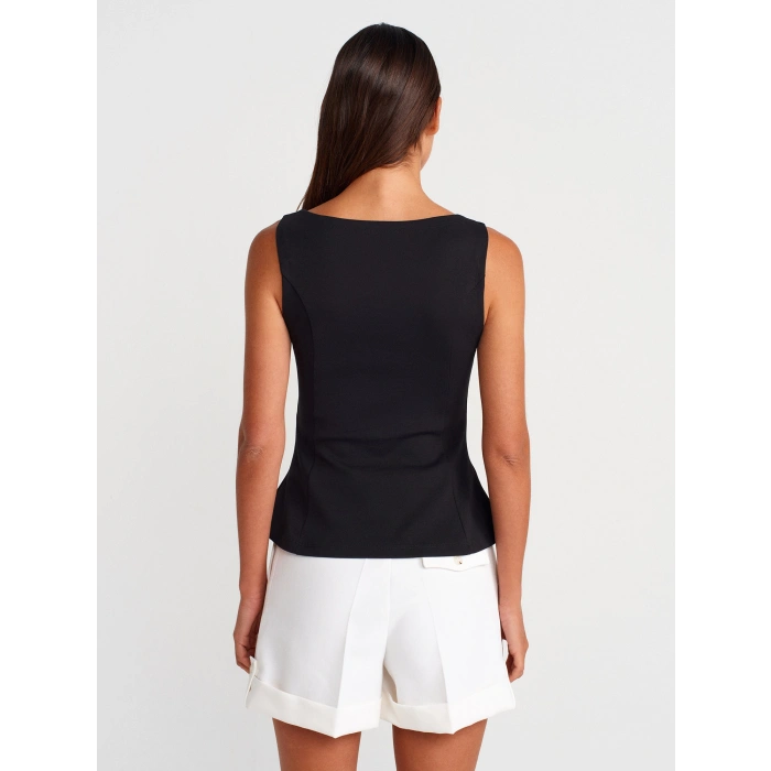 KAYIK YAKA PEPLUM TOP