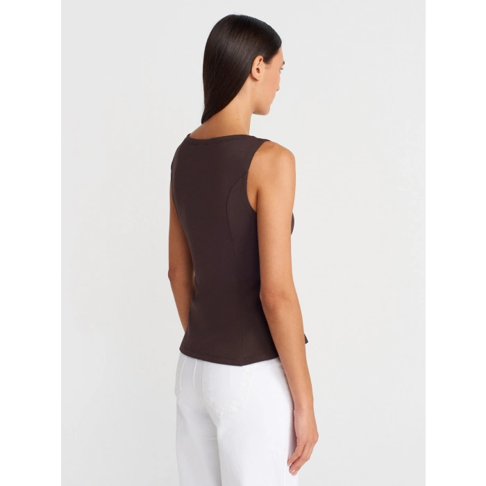 KAYIK YAKA PEPLUM TOP