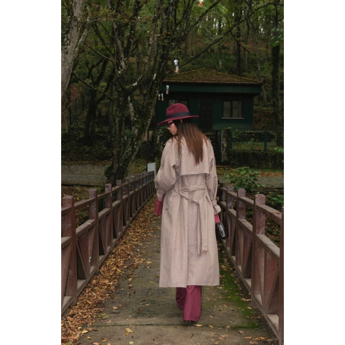 KIRÇILLI TRENCHCOAT KAŞE