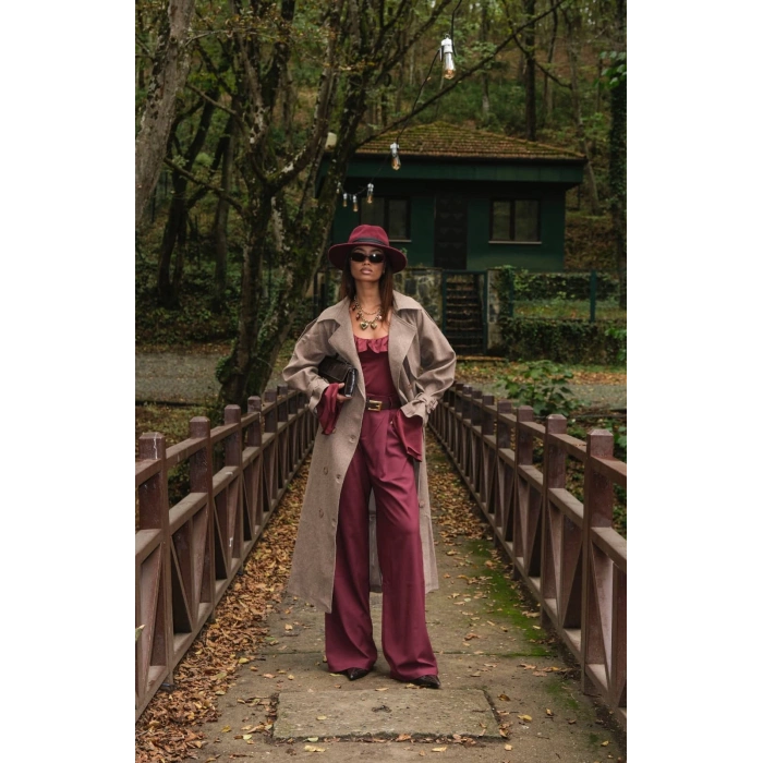 KIRÇILLI TRENCHCOAT KAŞE