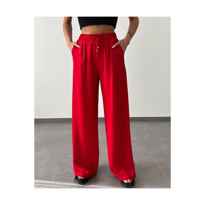 KIRMIZI BELİLASTİKLİ PANTOLON