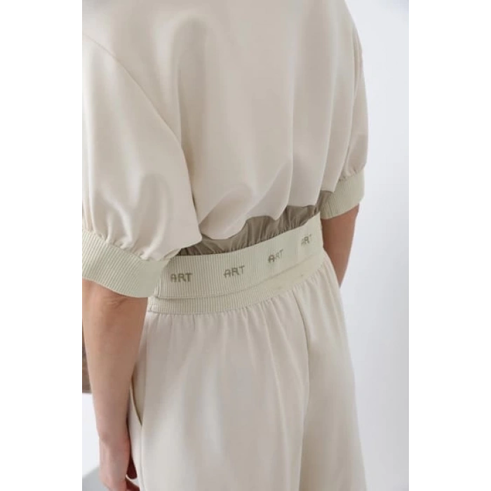 KOLLARI BELİ LASTİK DETAY MODAL BLUZ