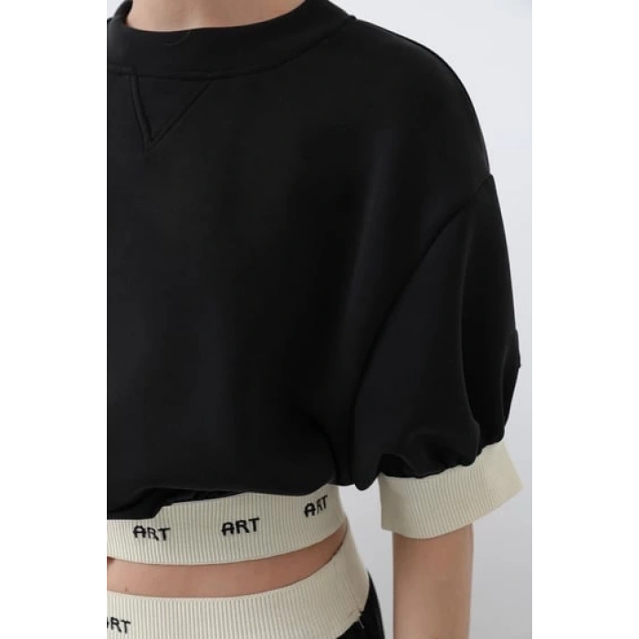 KOLLARI BELİ LASTİK DETAY MODAL BLUZ