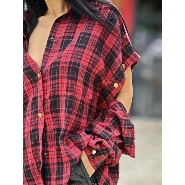 KOLLARI ÇITÇITLI KARELİ GÖMLEK