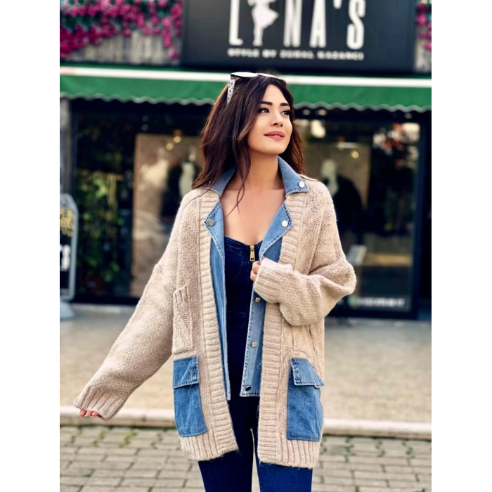 KOT DETAYLI TRİKO HIRKA