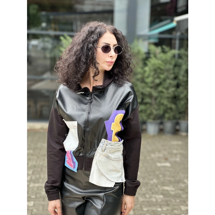 KOT VE DERİ DETAY KISA CEKET