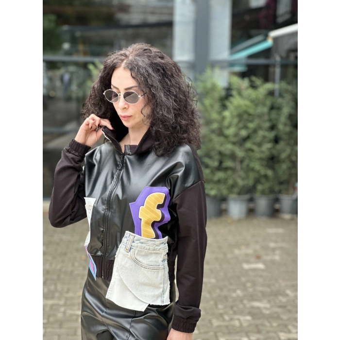 KOT VE DERİ DETAY KISA CEKET