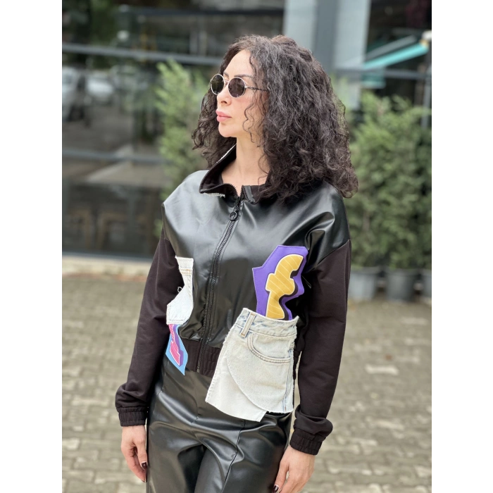 KOT VE DERİ DETAY KISA CEKET