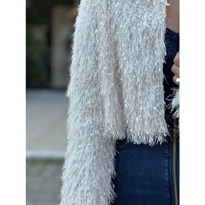 KREM PÜSKÜLLÜ CEKET