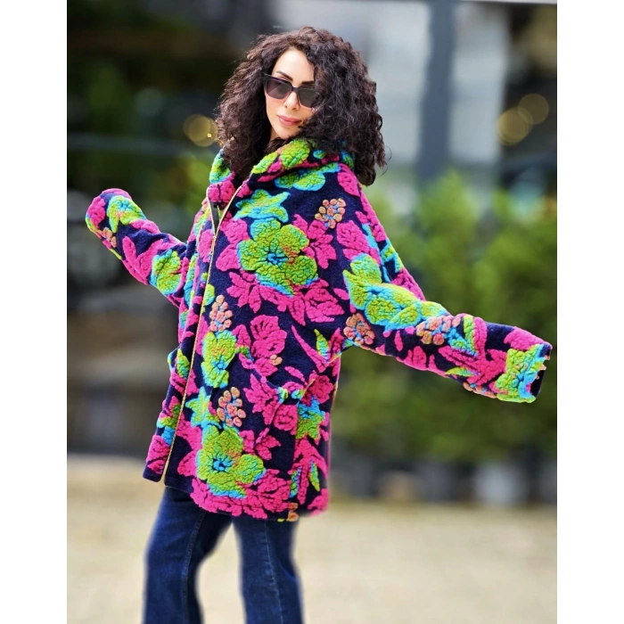 KÜRKLÜ KEÇE KABAN ÇOK RENKLİ