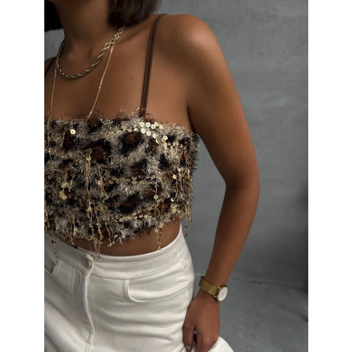 LEOPAR ASKILI CROP
