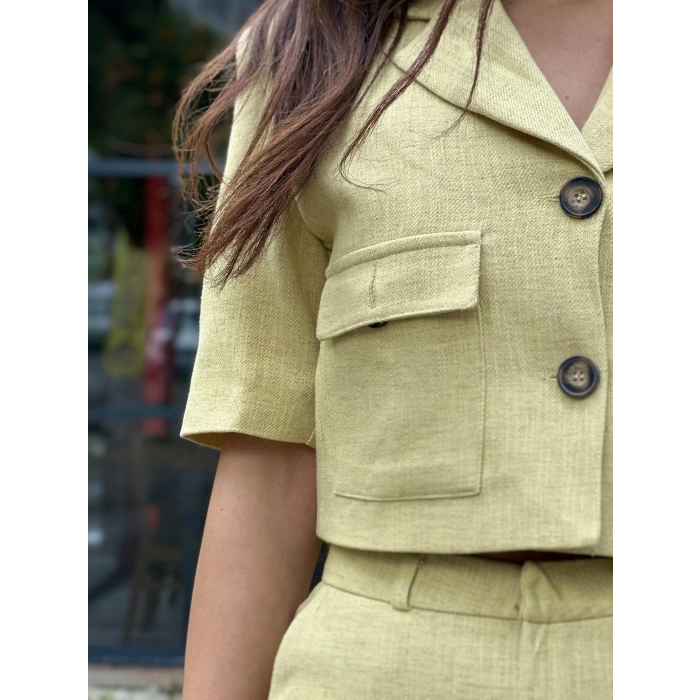 LİME KETEN ŞORT ETEK CEKET TAKIM