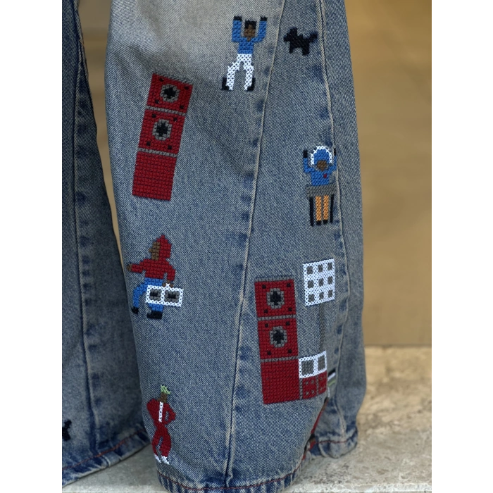 MARIO NAKIŞ DETAY JEAN PANTOLON ITS