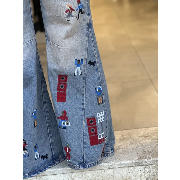 MARIO NAKIŞ DETAY JEAN PANTOLON ITS